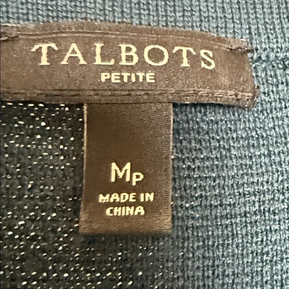 TALBOTS PETITE Teal Sleeveless Knitted Tank. Size MP
